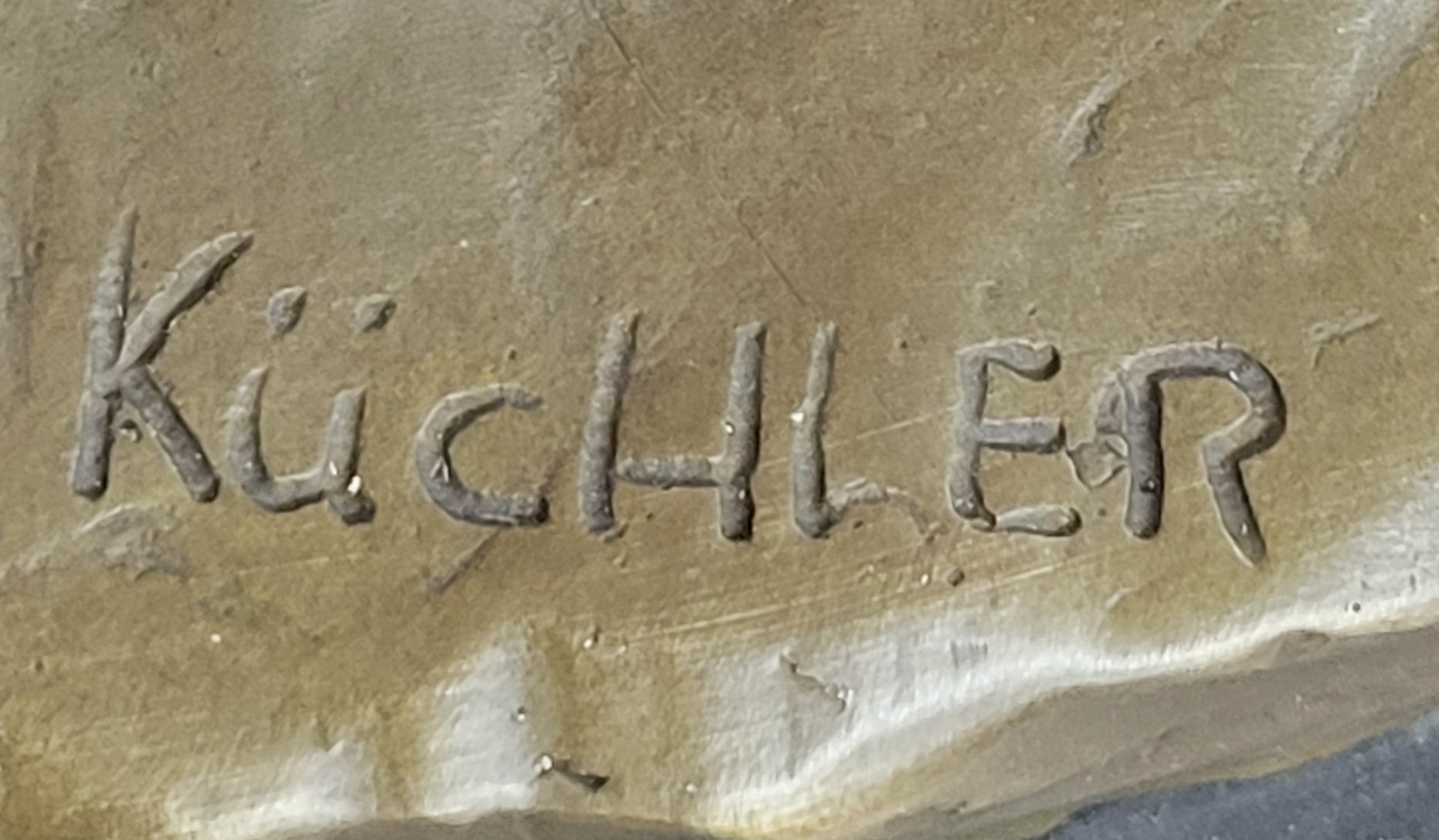 Bowman by Rudolph Kuchler - Male Archer Bronze on Marble