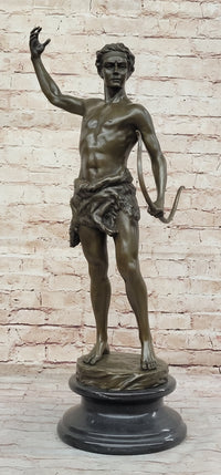 Bowman by Rudolph Kuchler - Male Archer Bronze on Marble
