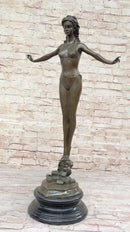 Chiparus Woman Diver on Rock Bronze Sculpture