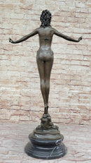 Chiparus Woman Diver on Rock Bronze Sculpture