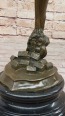 Chiparus Woman Diver on Rock Bronze Sculpture