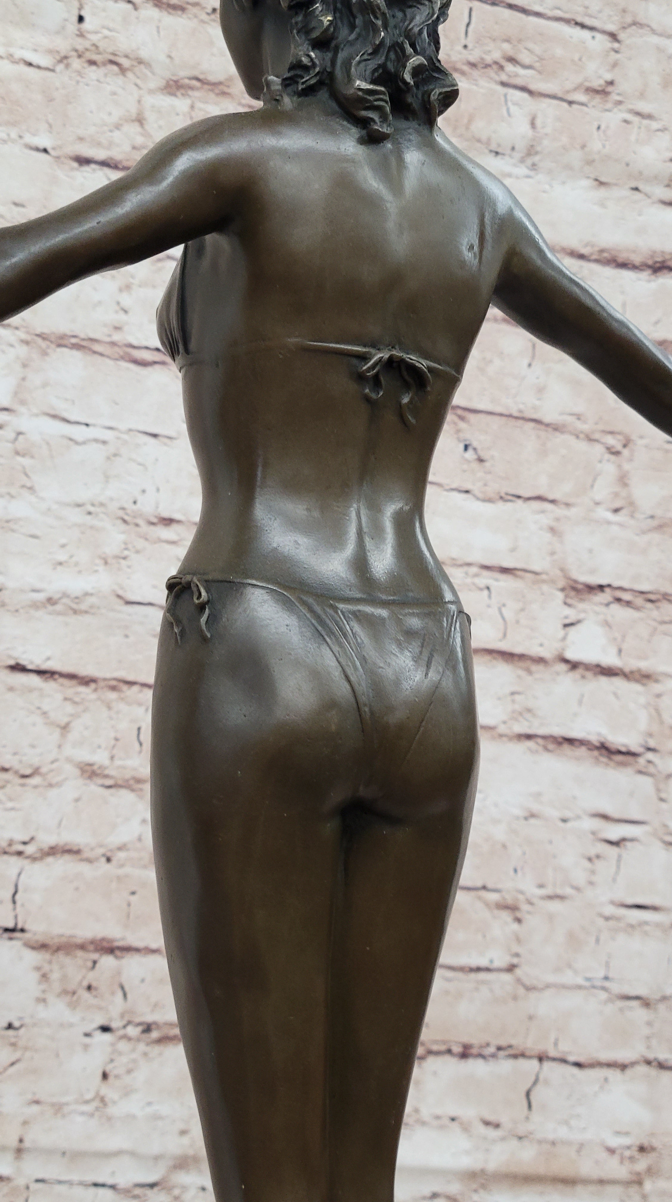 Chiparus Woman Diver on Rock Bronze Sculpture