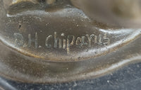 Chiparus Woman Diver on Rock Bronze Sculpture
