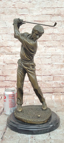 Hand Made Original Milo Golfer in Action Golf Sport Memorabilia Bronze Sculpture