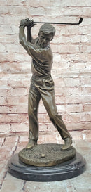 Hand Made Original Milo Golfer in Action Golf Sport Memorabilia Bronze Sculpture