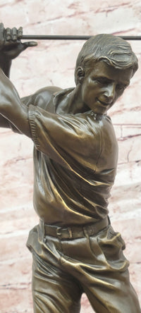 Hand Made Original Milo Golfer in Action Golf Sport Memorabilia Bronze Sculpture