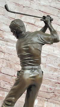 Hand Made Original Milo Golfer in Action Golf Sport Memorabilia Bronze Sculpture