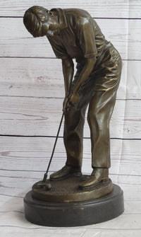 Male Golfer Dad Bronze Metal Sculpture Trophy 17" x 9"