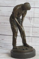 Male Golfer Dad Bronze Metal Sculpture Trophy 17" x 9"