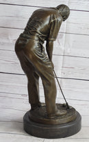 Male Golfer Dad Bronze Metal Sculpture Trophy 17" x 9"