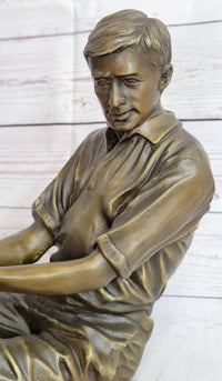 Male Golfer Dad Bronze Metal Sculpture Trophy 17" x 9"