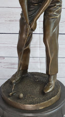 Male Golfer Dad Bronze Metal Sculpture Trophy 17" x 9"