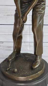 Male Golfer Dad Bronze Metal Sculpture Trophy 17" x 9"