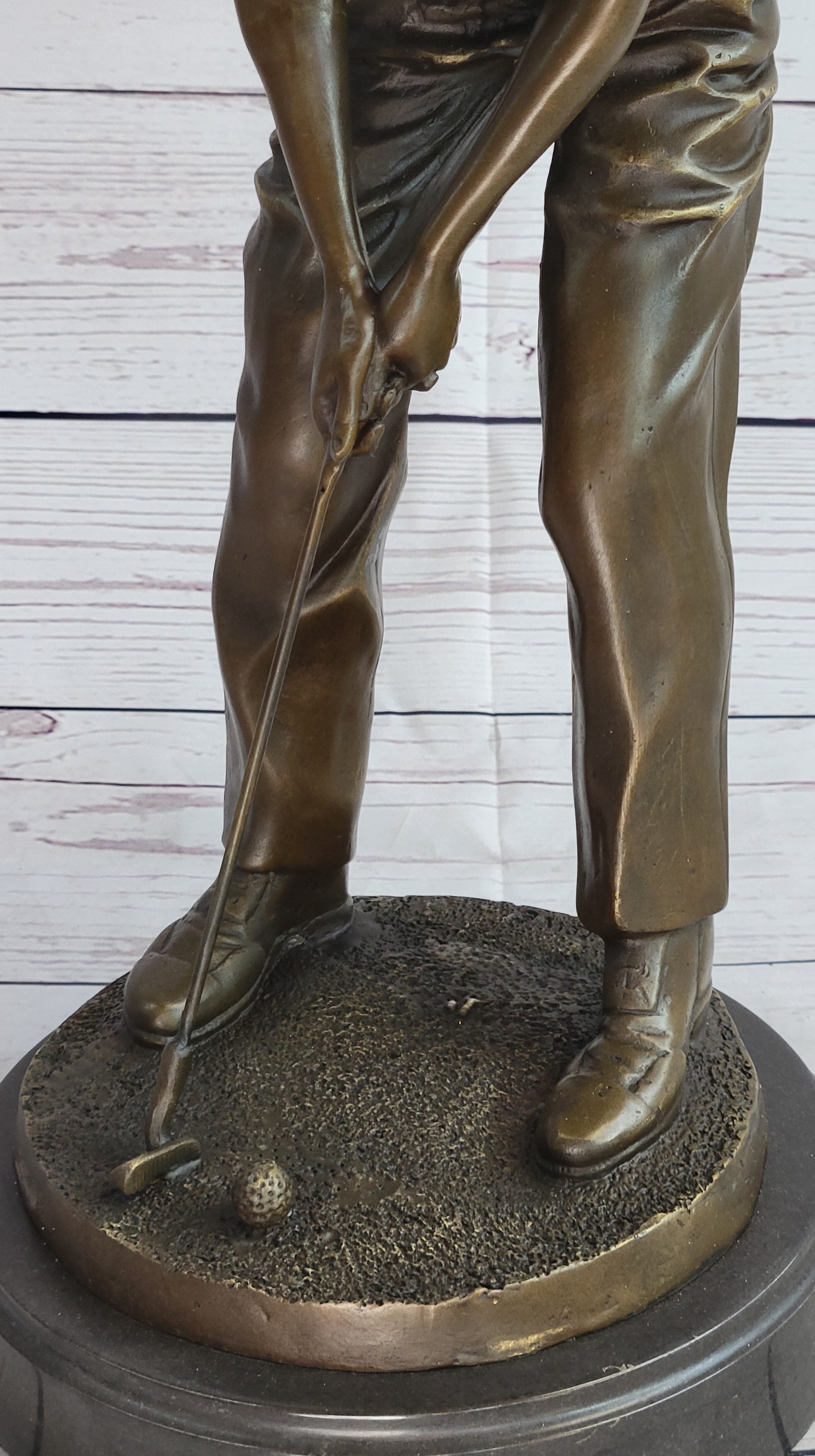 Male Golfer Dad Bronze Metal Sculpture Trophy 17" x 9"