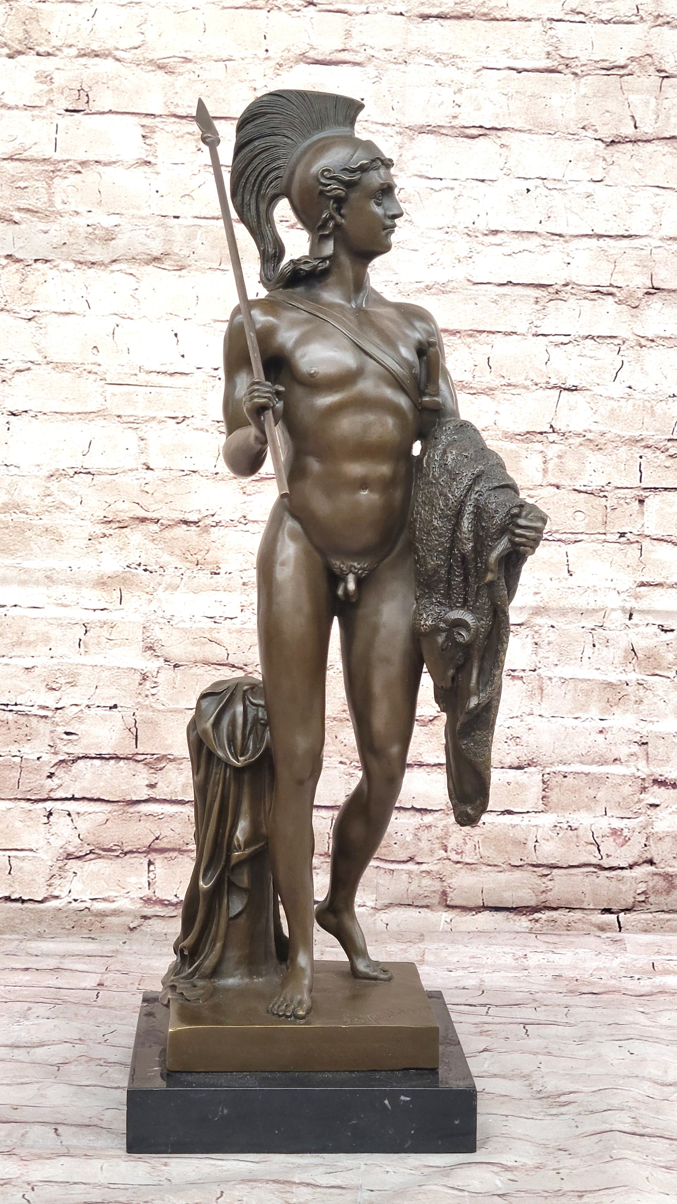 Nude Jason and the Golden Fleece Mythological Greek Bronze Sculpture
