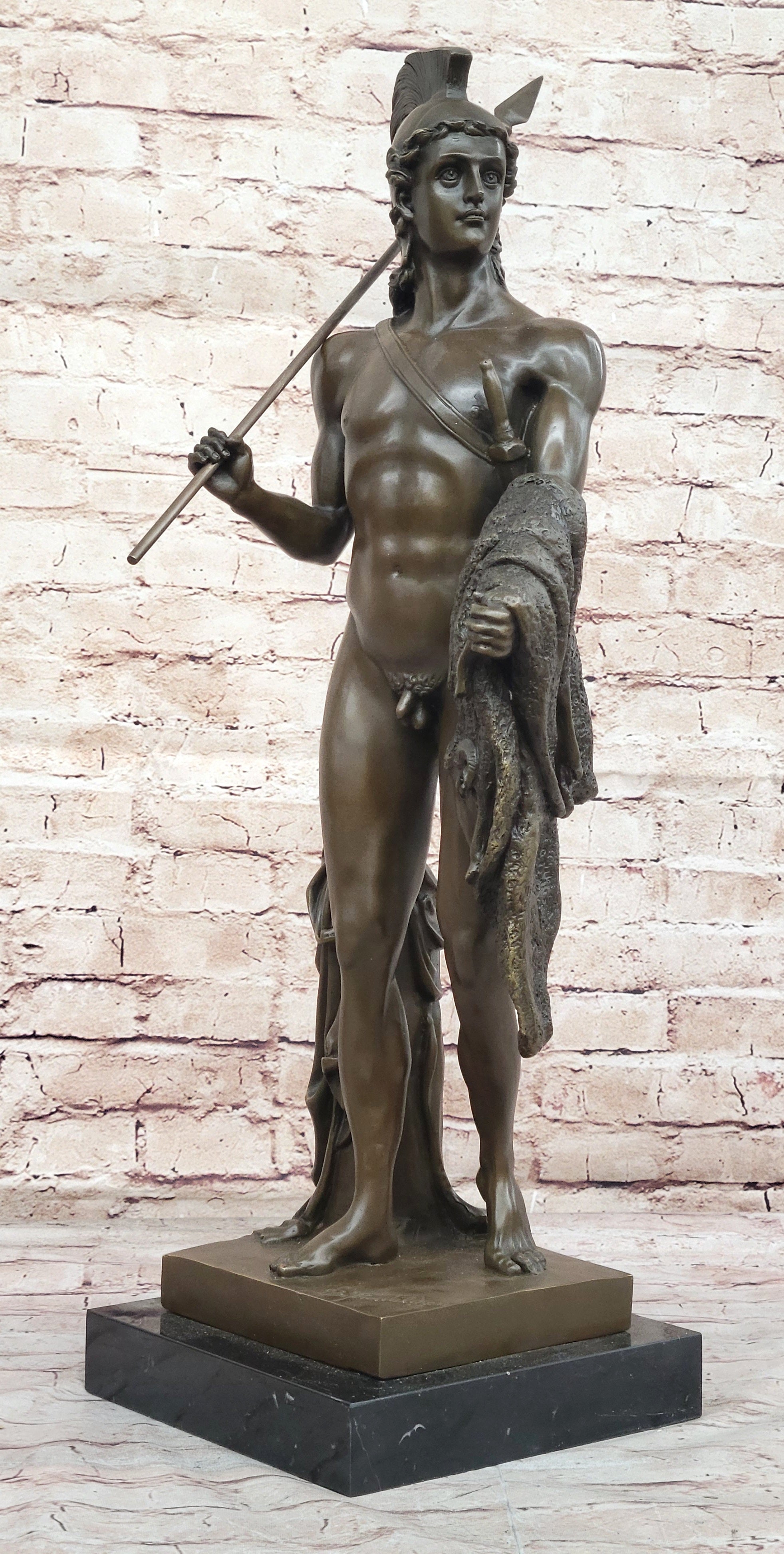 Nude Jason and the Golden Fleece Mythological Greek Bronze Sculpture