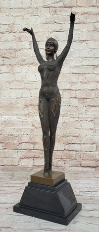 Dourga by Dimitri Chiparus - Art Deco Bronze Dancer on Marble