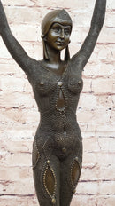 Dourga by Dimitri Chiparus - Art Deco Bronze Dancer on Marble