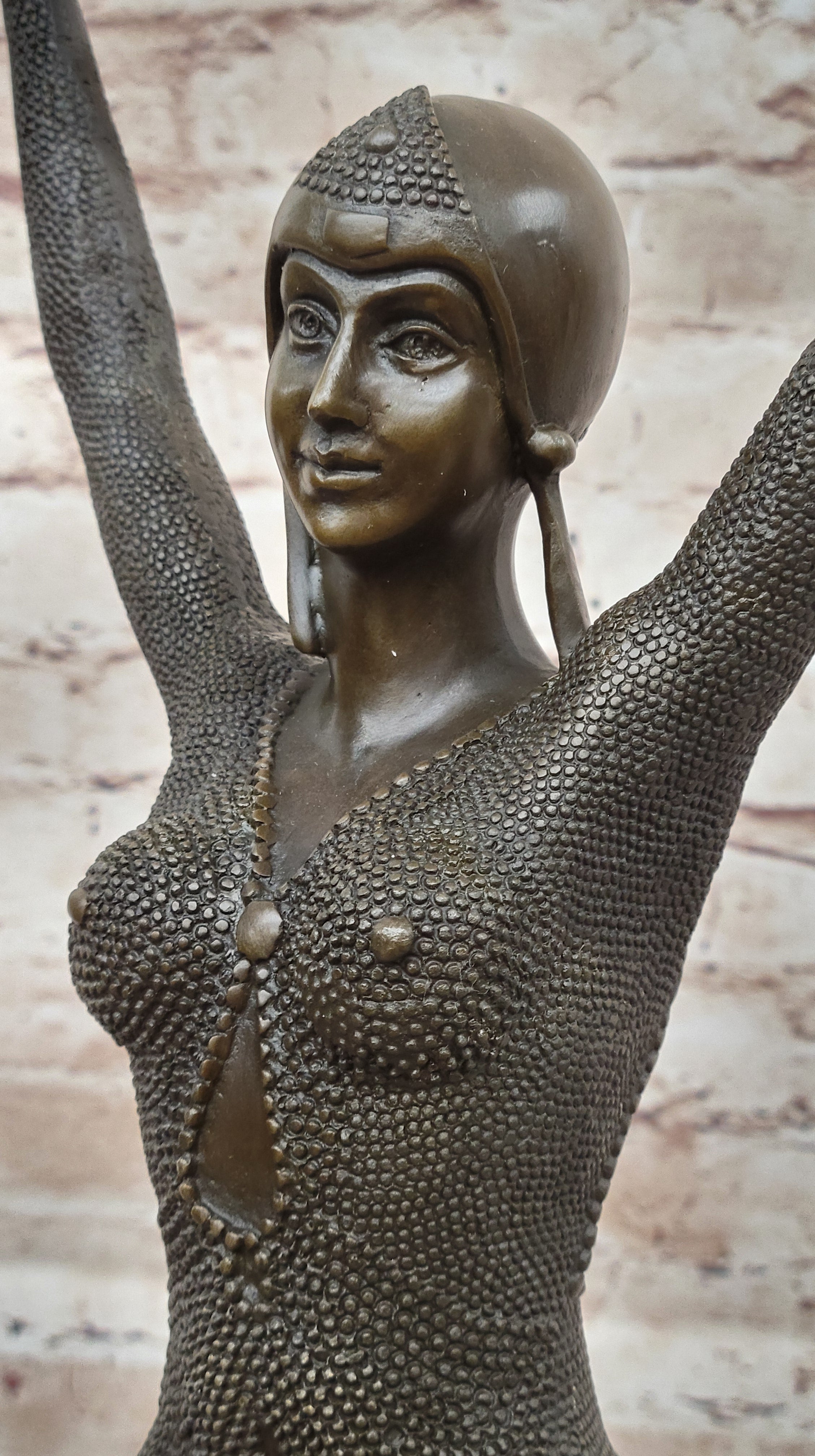 Dourga by Dimitri Chiparus - Art Deco Bronze Dancer on Marble