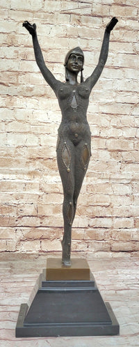 Dourga by Dimitri Chiparus - Art Deco Bronze Dancer on Marble
