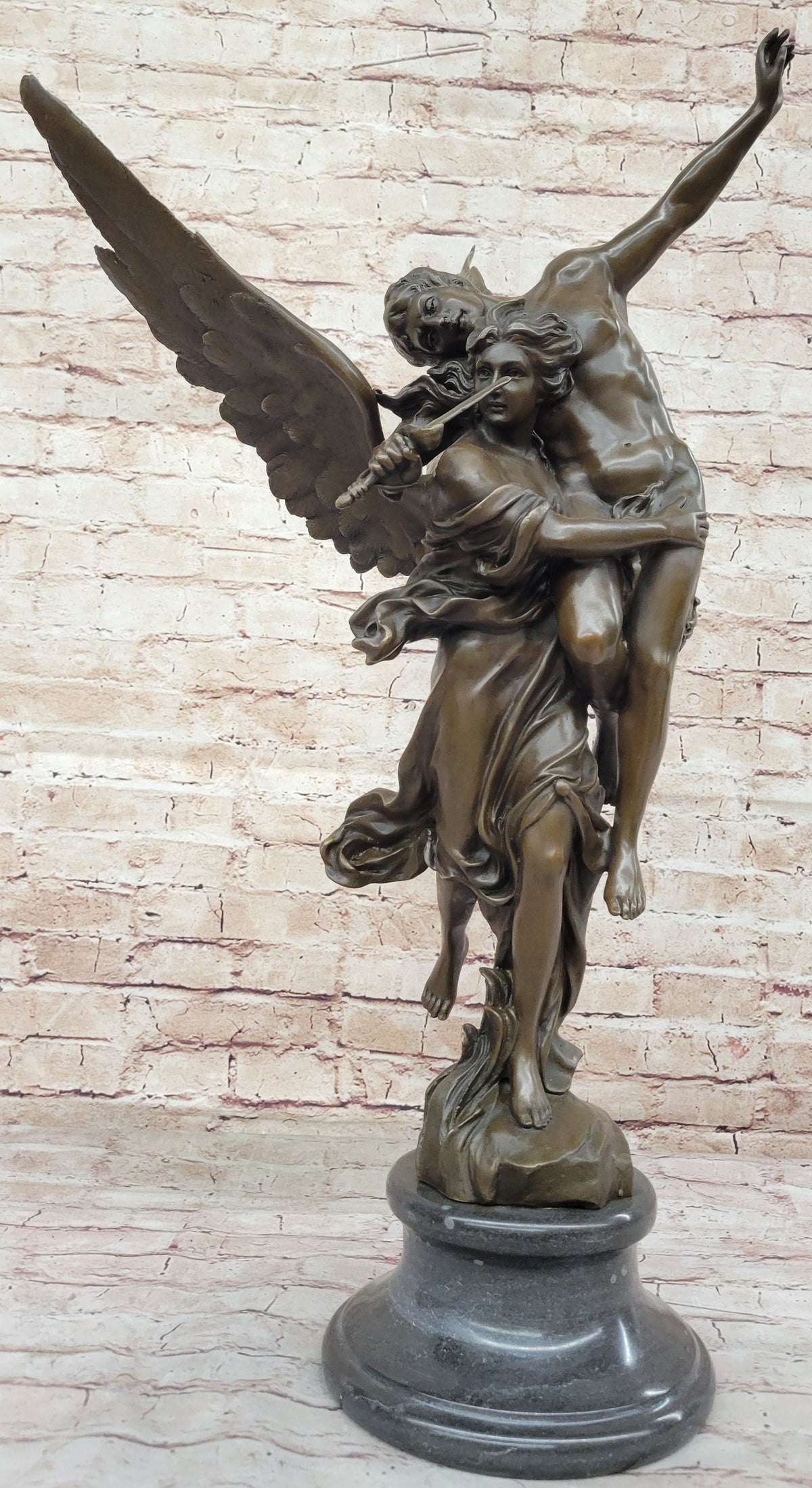 Gloria Victis by Mercie - Bronze Angel Carrying Soldier