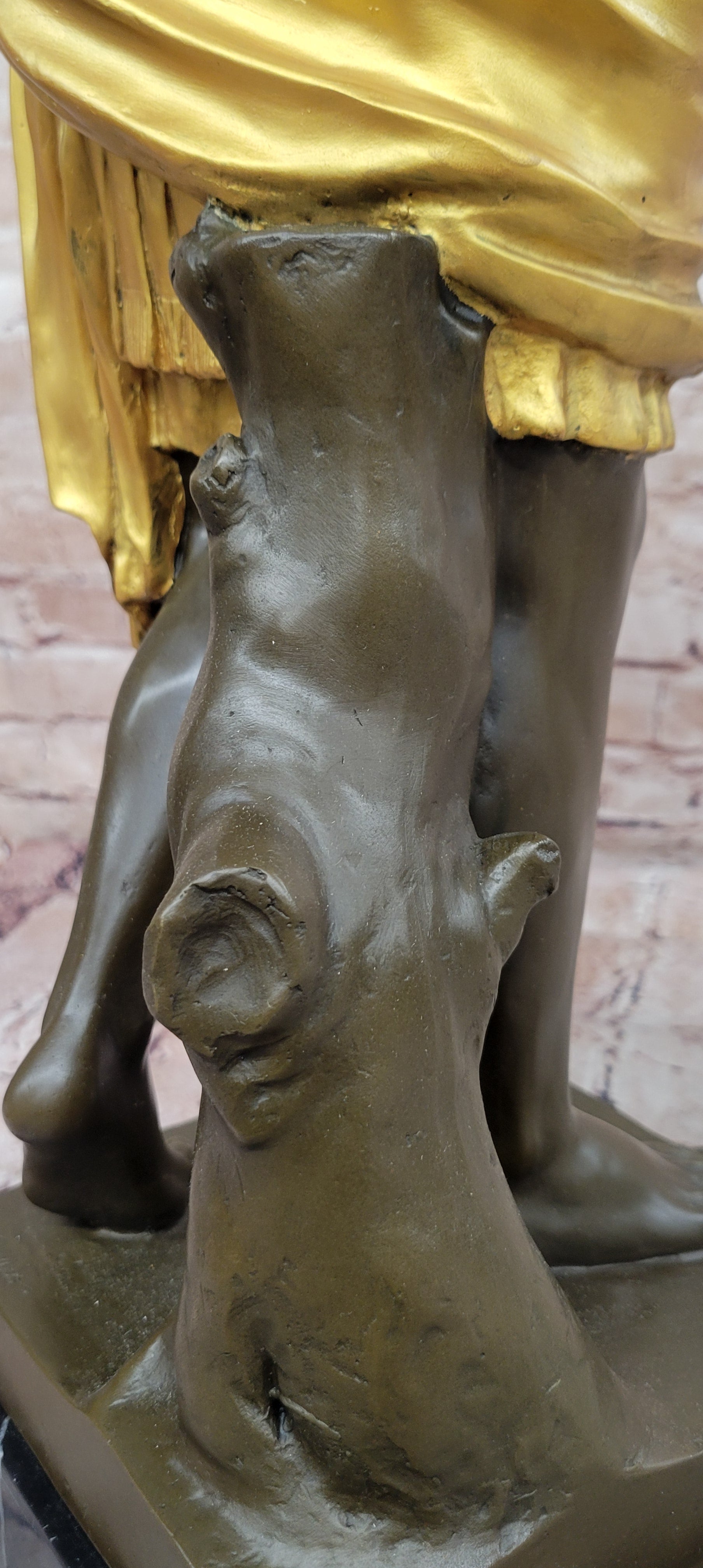 Roman Emperor Caesar Augustus Golden patina in Lost Wax Bronze by Cesaro
