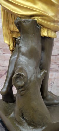 Roman Emperor Caesar Augustus Golden patina in Lost Wax Bronze by Cesaro