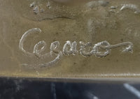 Roman Emperor Caesar Augustus Golden patina in Lost Wax Bronze by Cesaro