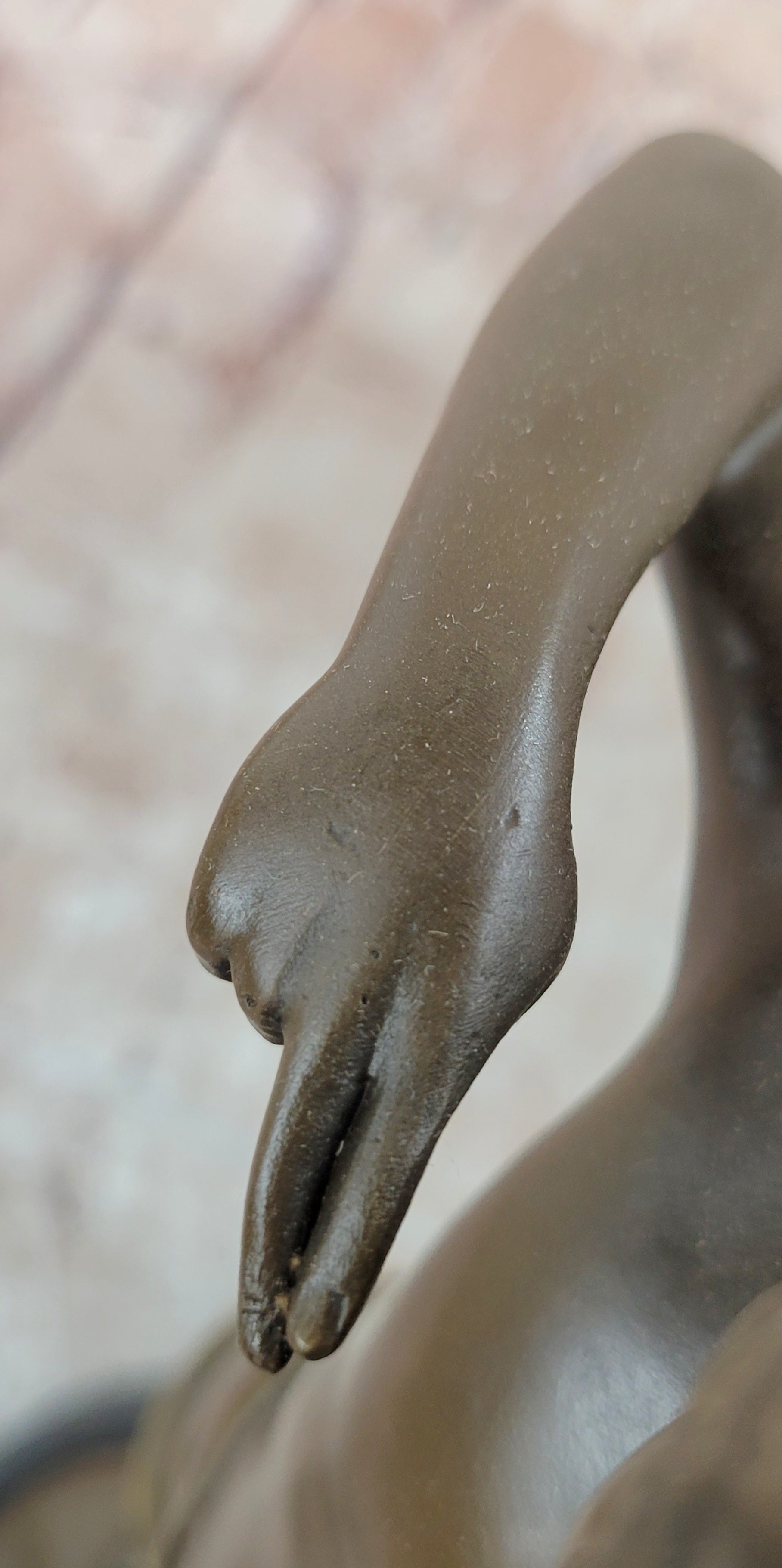 A Young Boy Holding a Snail Signed Somme Bronze Sculpture Statue Figurine Decor