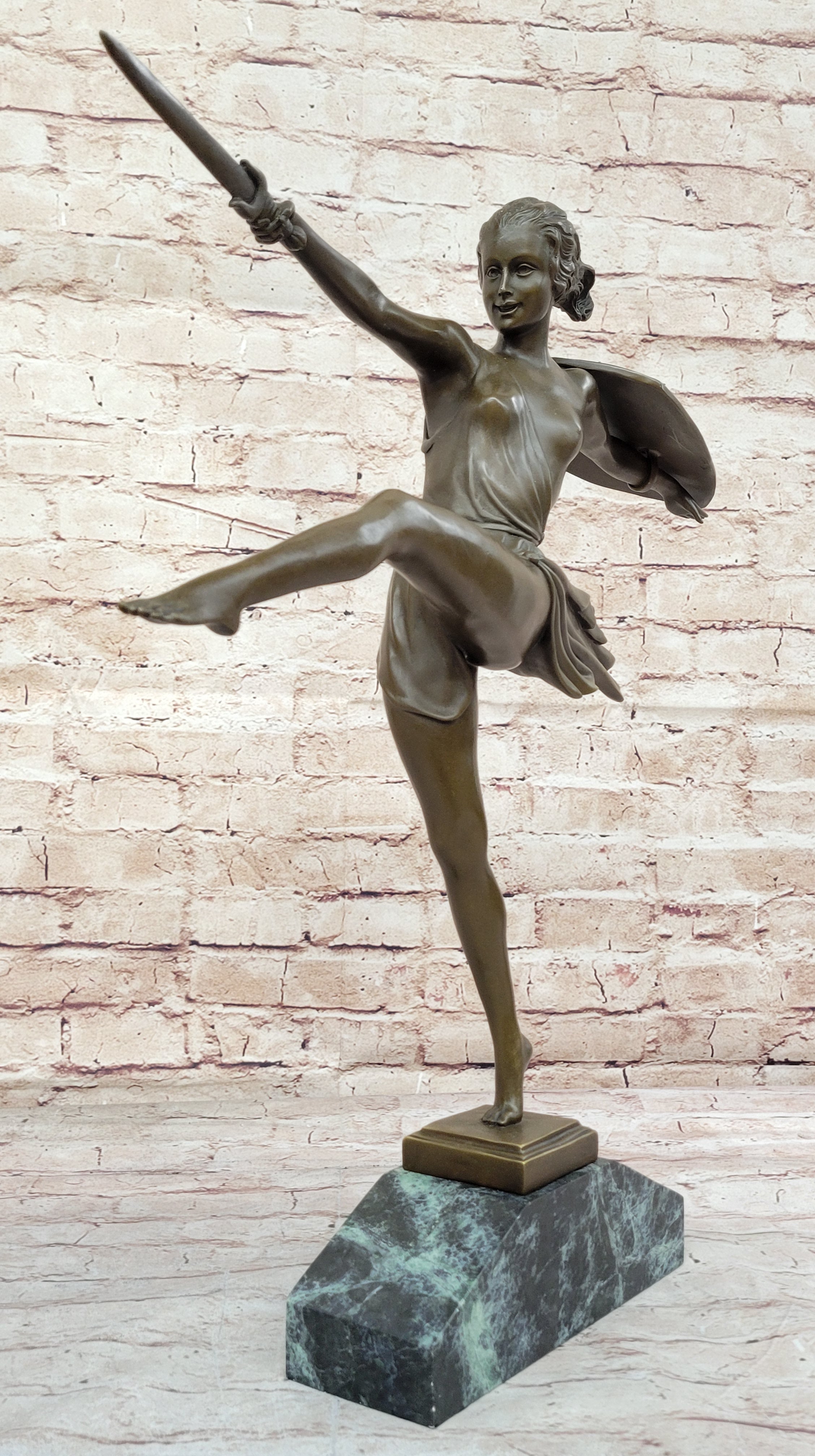 Signed Pierre Le Faguays Amazon Female Warrior Bronze Sculpture