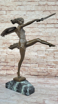 Signed Pierre Le Faguays Amazon Female Warrior Bronze Sculpture
