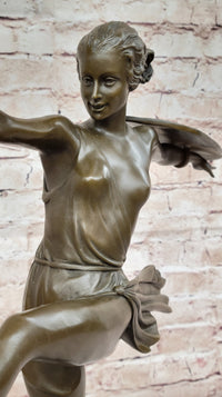 Signed Pierre Le Faguays Amazon Female Warrior Bronze Sculpture