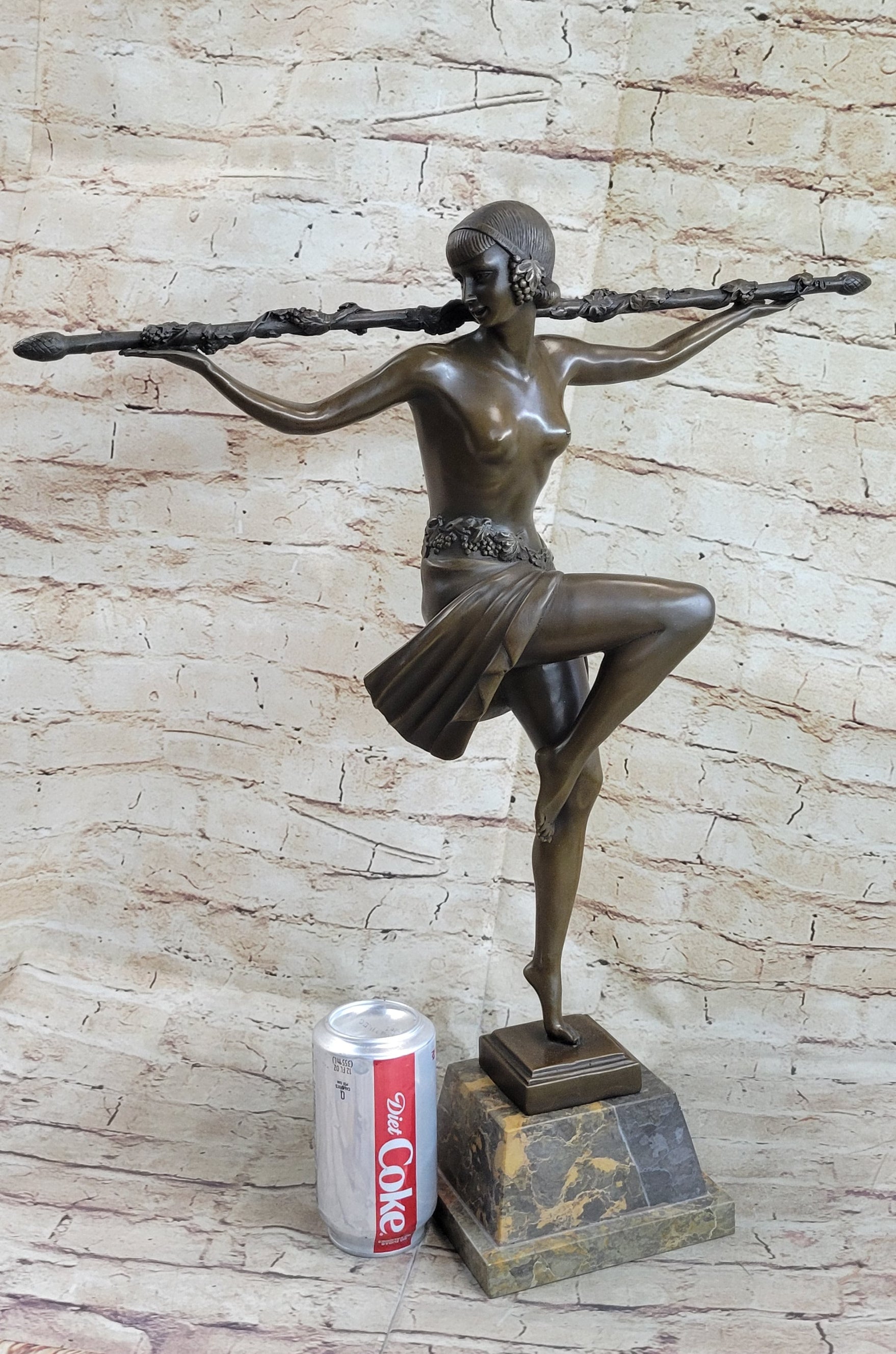 Semi Nude Topless Dancer Girl Art Deco Bronze Sculpture Statue Figure La Faguays