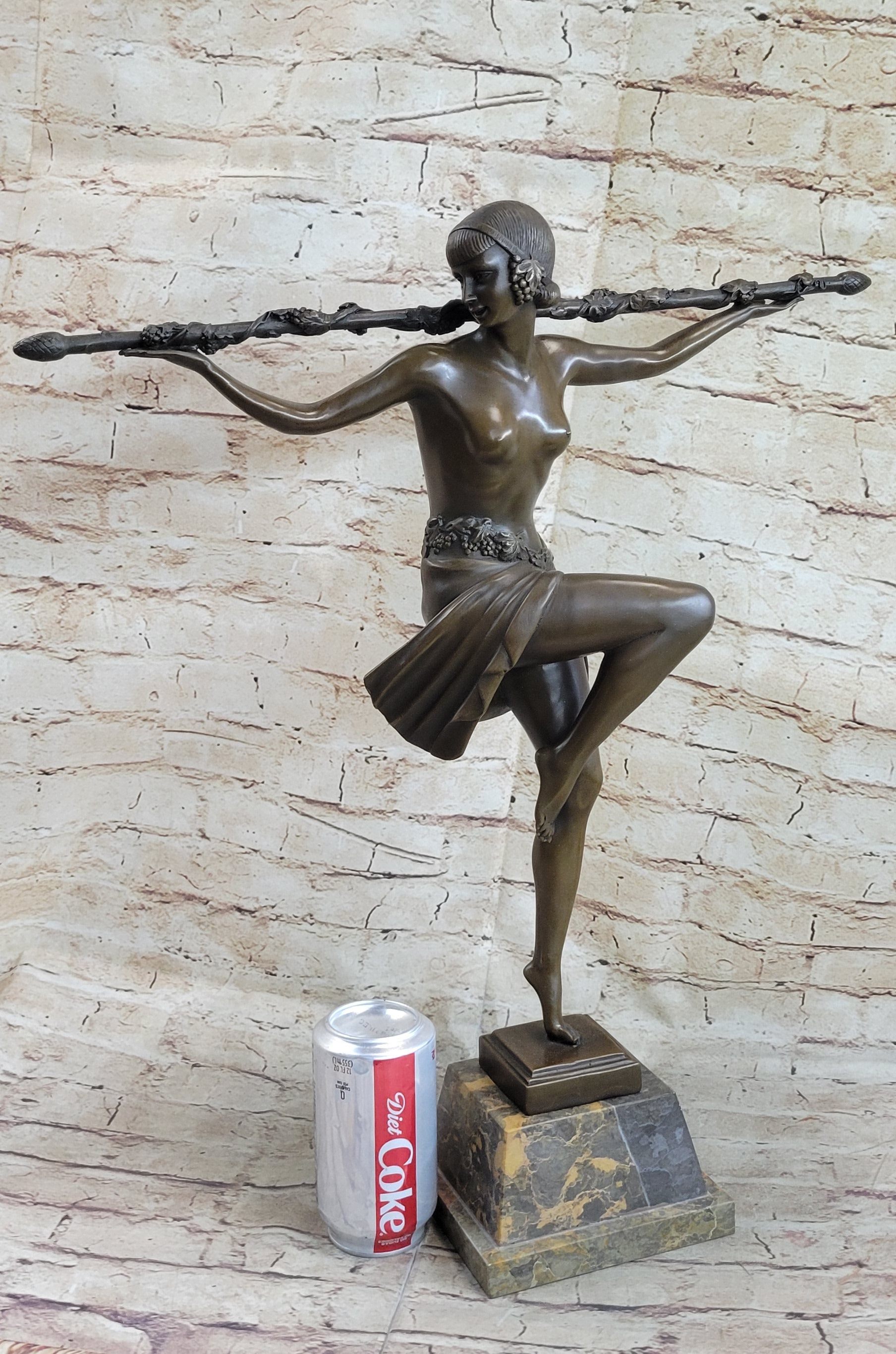 Semi Nude Topless Dancer Girl Art Deco Bronze Sculpture Statue Figure La Faguays