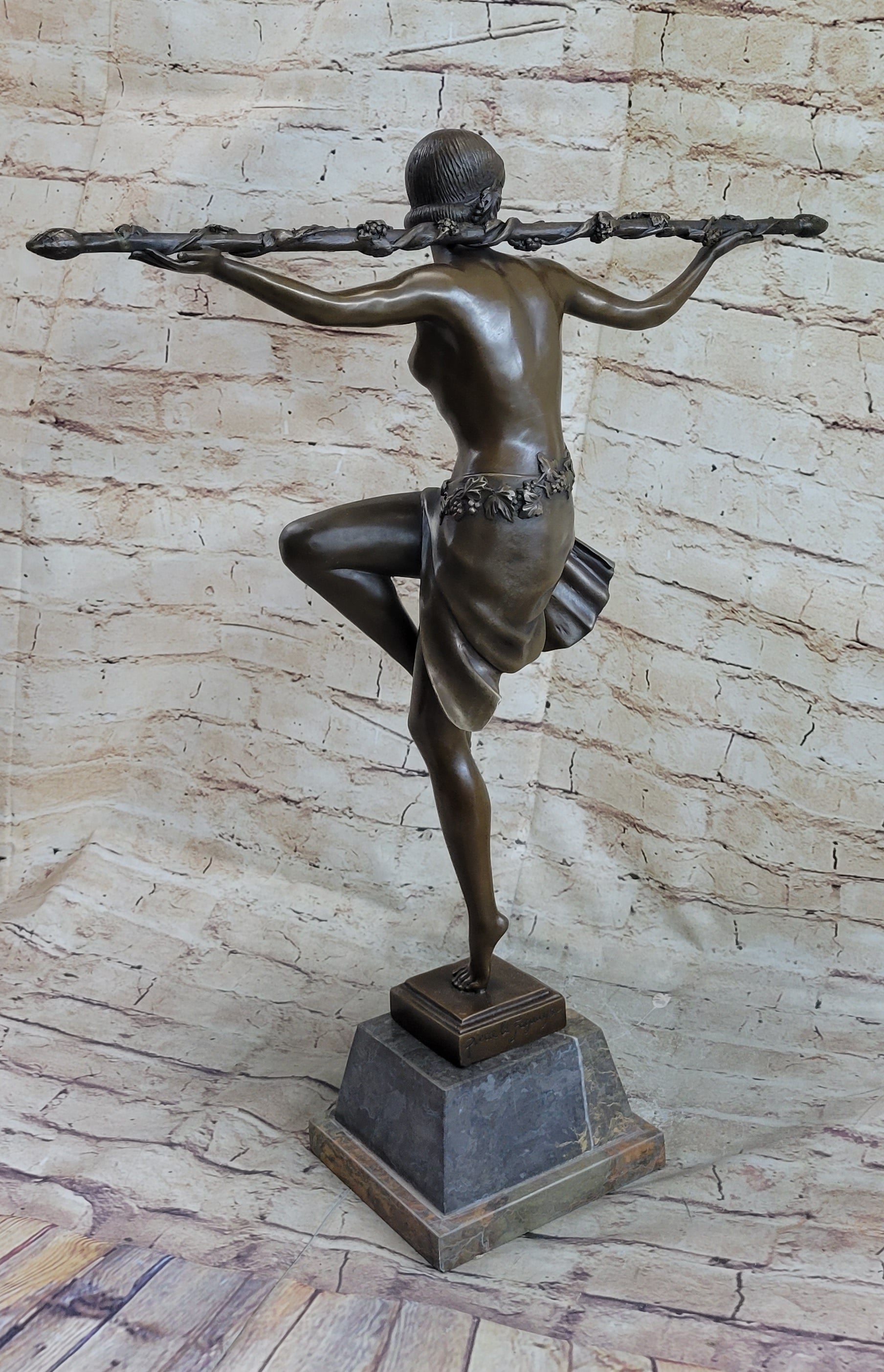 Semi Nude Topless Dancer Girl Art Deco Bronze Sculpture Statue Figure La Faguays