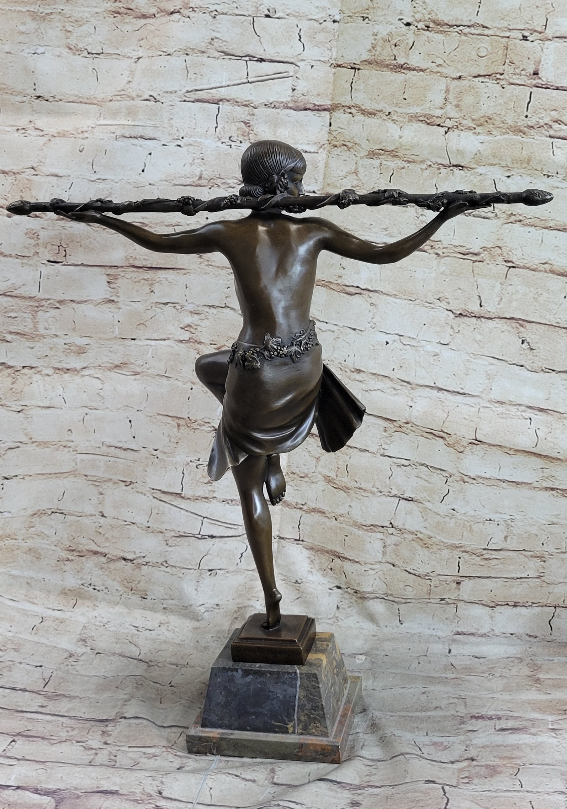 Semi Nude Topless Dancer Girl Art Deco Bronze Sculpture Statue Figure La Faguays