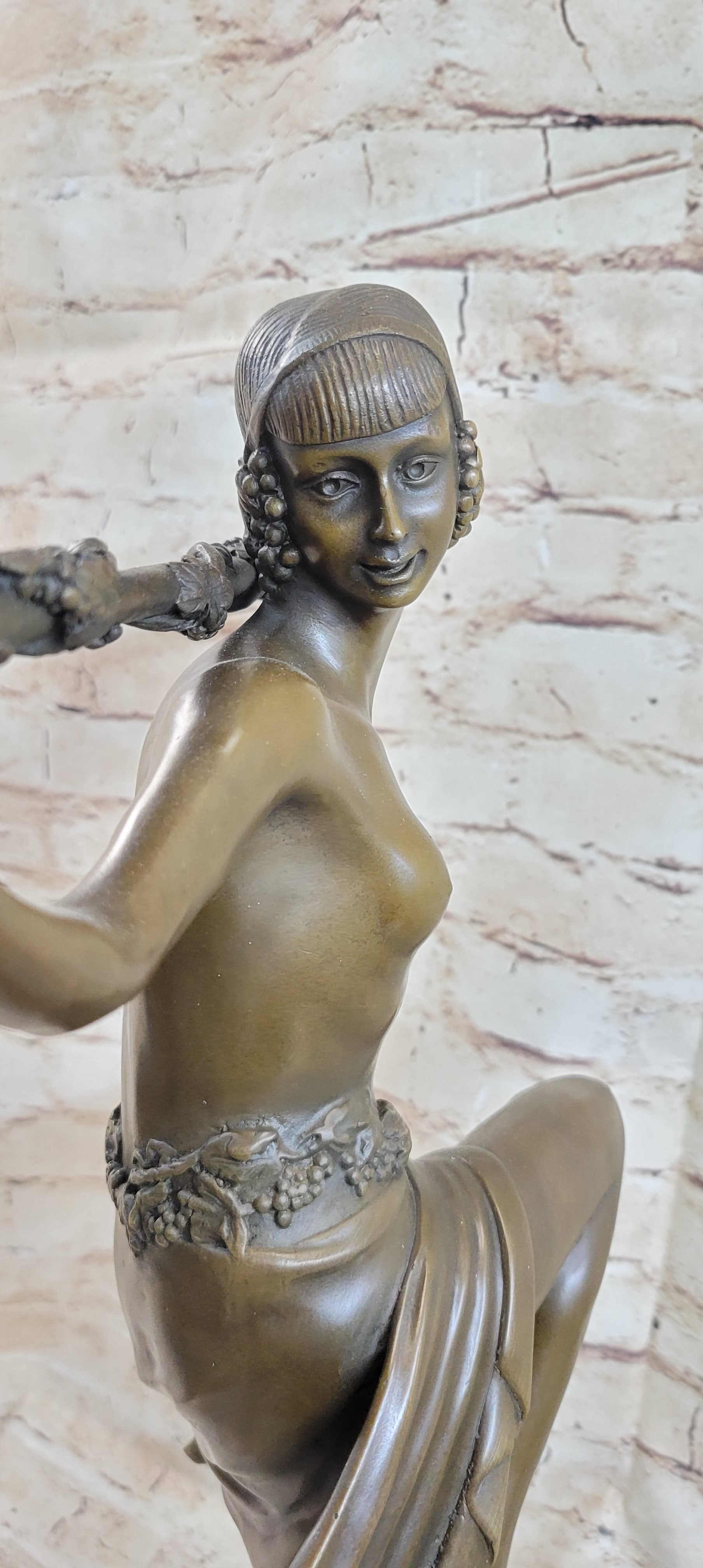 Semi Nude Topless Dancer Girl Art Deco Bronze Sculpture Statue Figure La Faguays