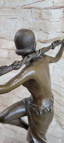 Semi Nude Topless Dancer Girl Art Deco Bronze Sculpture Statue Figure La Faguays