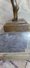Semi Nude Topless Dancer Girl Art Deco Bronze Sculpture Statue Figure La Faguays