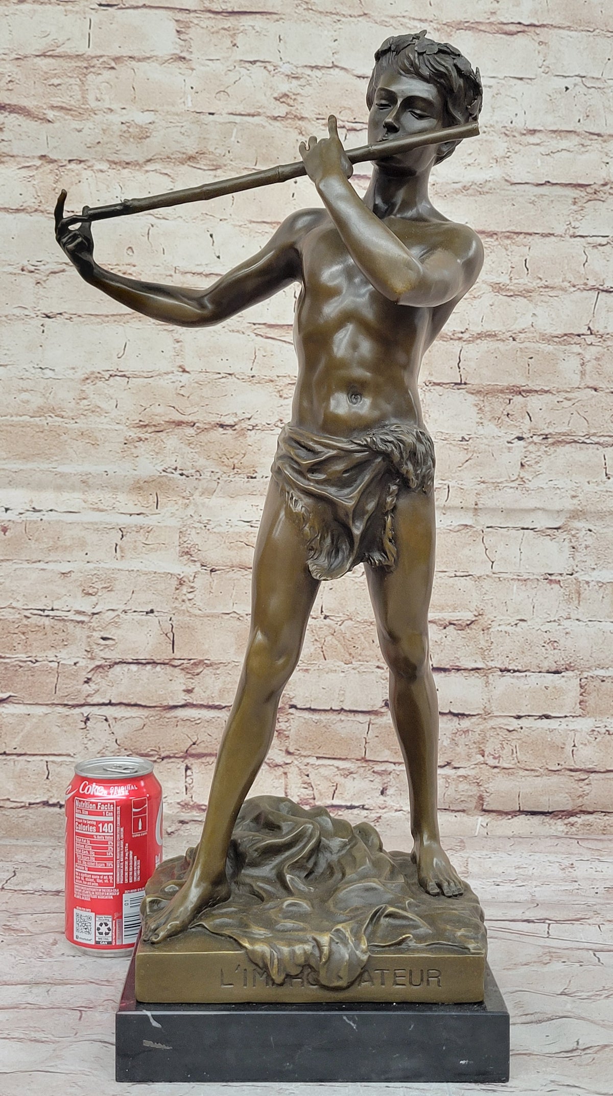 L'Improvisateur by Felix Charpentier Bronze Sculpture on Marble