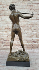 L'Improvisateur by Felix Charpentier Bronze Sculpture on Marble
