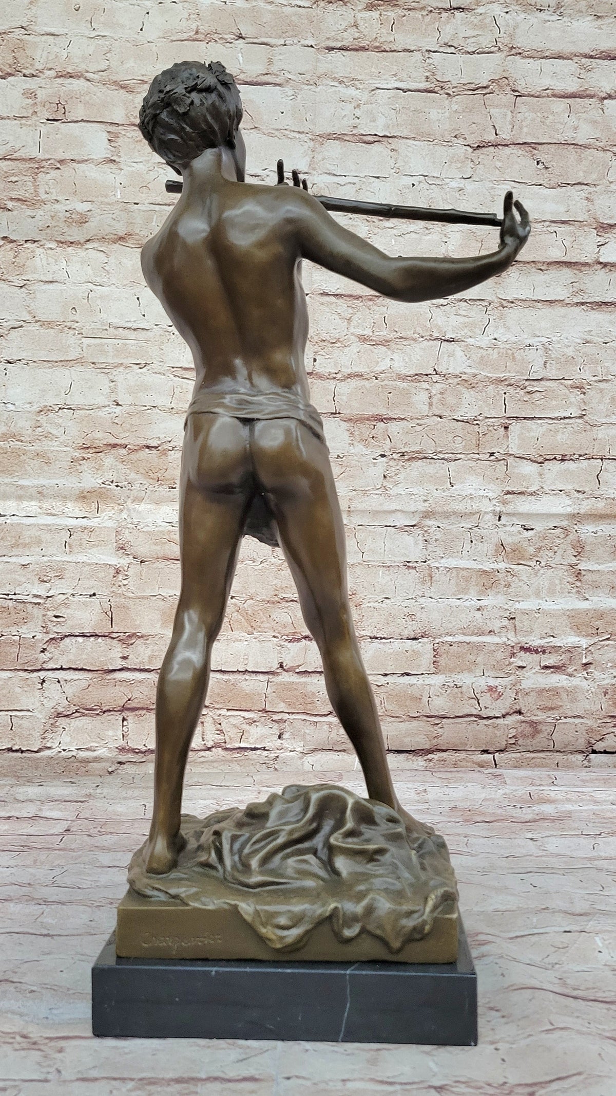 L'Improvisateur by Felix Charpentier Bronze Sculpture on Marble