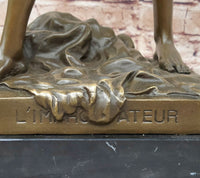 L'Improvisateur by Felix Charpentier Bronze Sculpture on Marble
