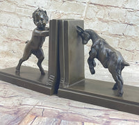 Baby Satyr Cherub Goat Bronze Bookend Sculpture 8" x 8"