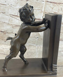 Baby Satyr Cherub Goat Bronze Bookend Sculpture 8" x 8"