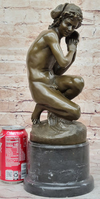 Nude Boy with Shell Bronze by Carpeaux Bronze Sculpture
