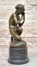 Nude Boy with Shell Bronze by Carpeaux Bronze Sculpture