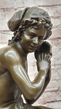 Nude Boy with Shell Bronze by Carpeaux Bronze Sculpture
