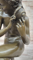 Nude Boy with Shell Bronze by Carpeaux Bronze Sculpture