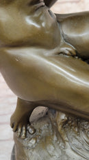 Nude Boy with Shell Bronze by Carpeaux Bronze Sculpture